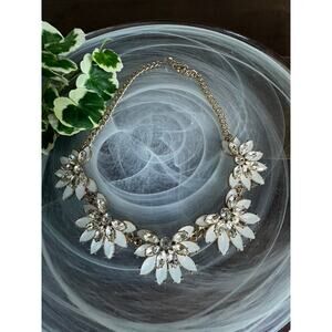 Park Lane floral rhinestone gold statement necklace